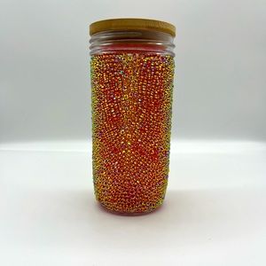 Rhinestone Glass Cup